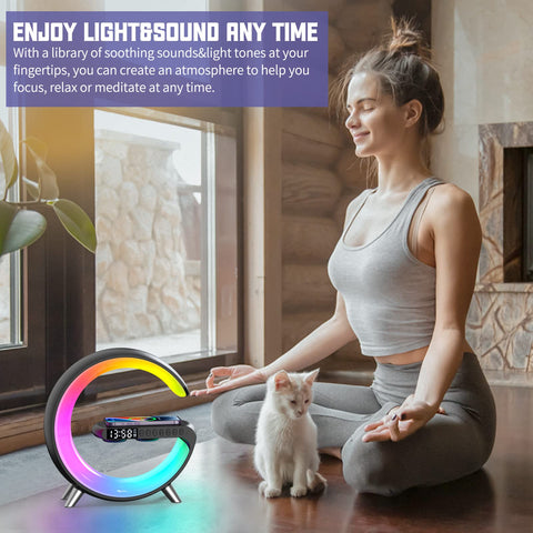 Lenglass app‑controlled color light adjusting color and brightness for mood and focus.