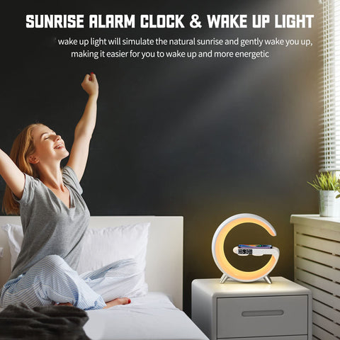 LENGLASS Bluetooth speaker bedside lamp showcases rich sound and customizable ambient lighting.
