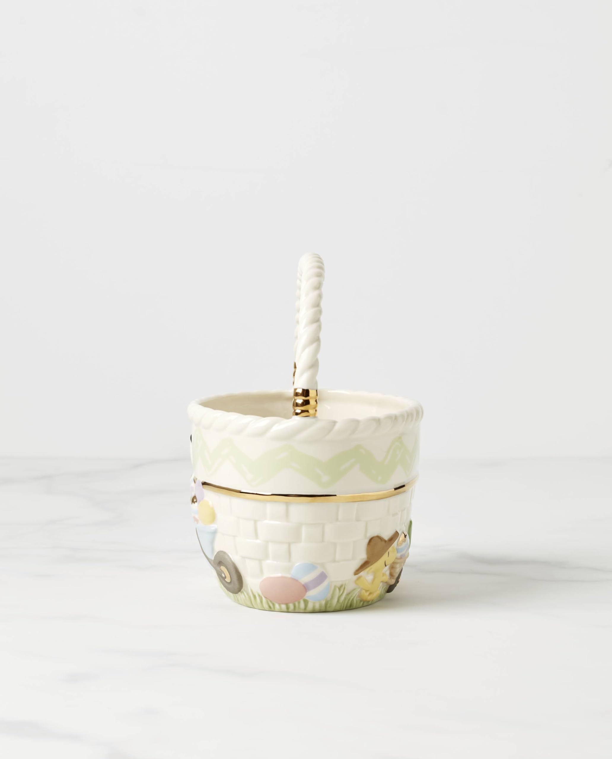 Lenox Peanuts Easter porcelain basket close-up highlighting craftsmanship