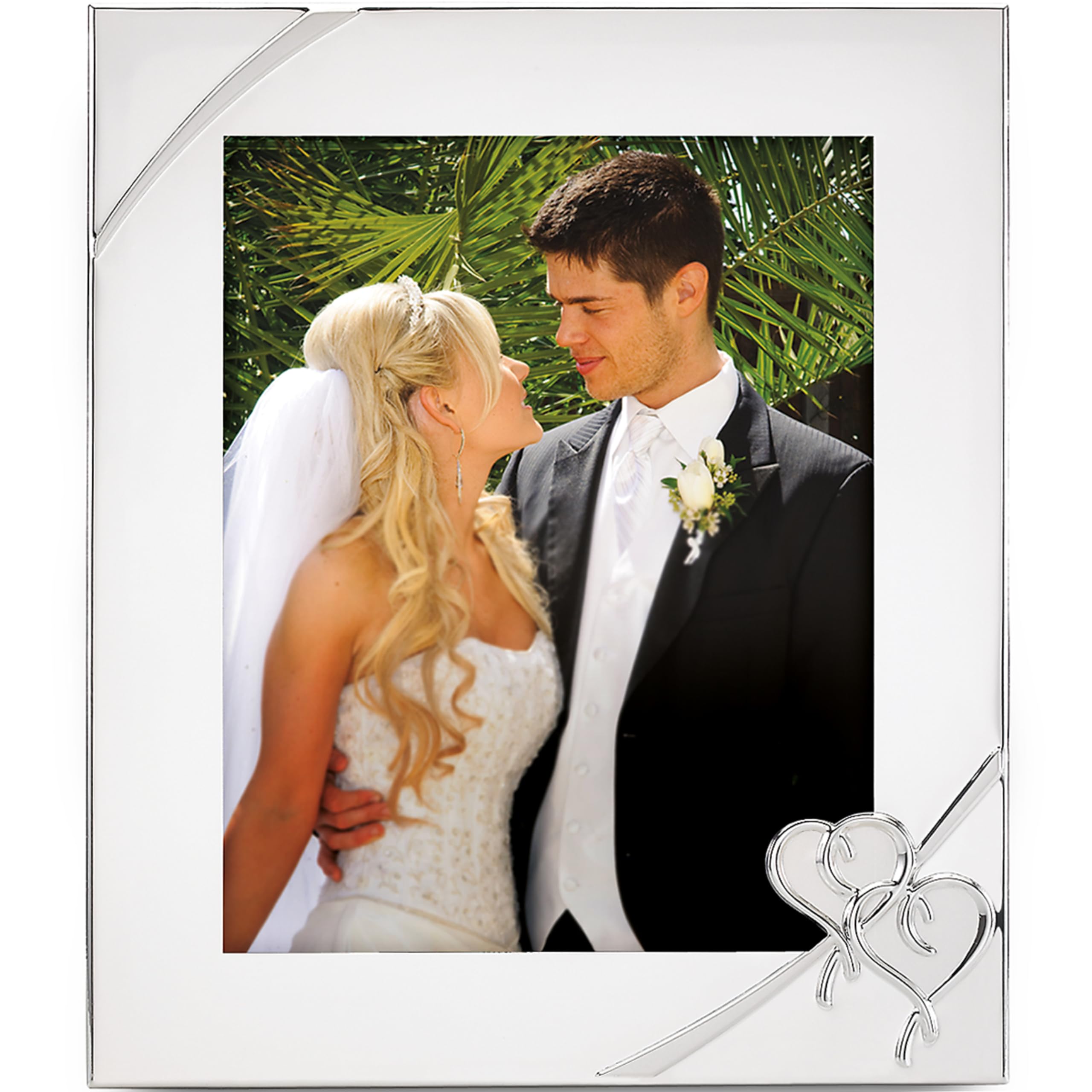 Lenox True Love 8x10 frame with interlaced hearts for wedding memories.