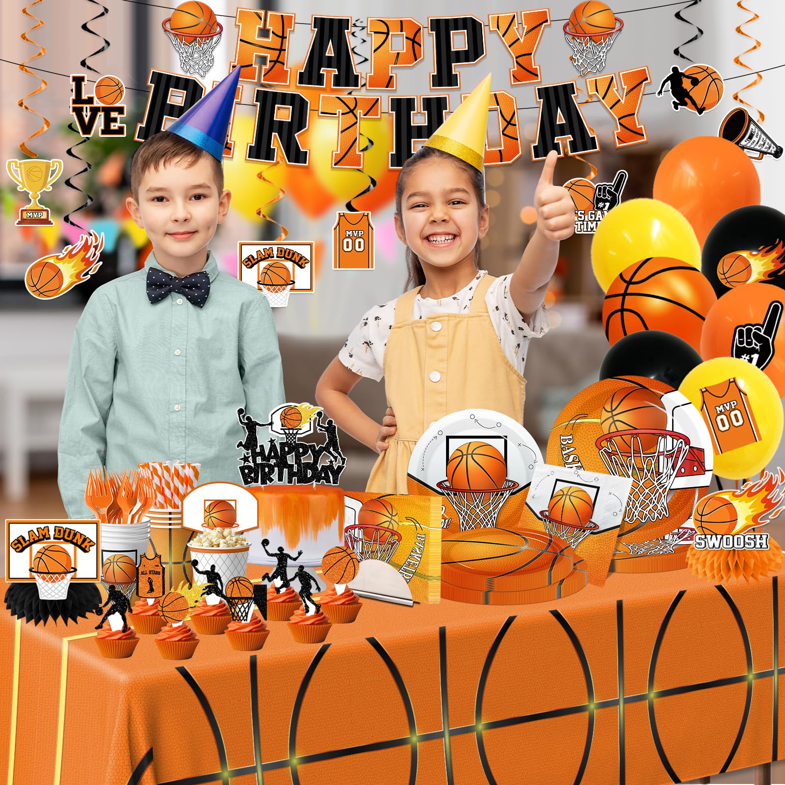 Lenyunge basketball tablecloth for quick cleanup and cohesive look