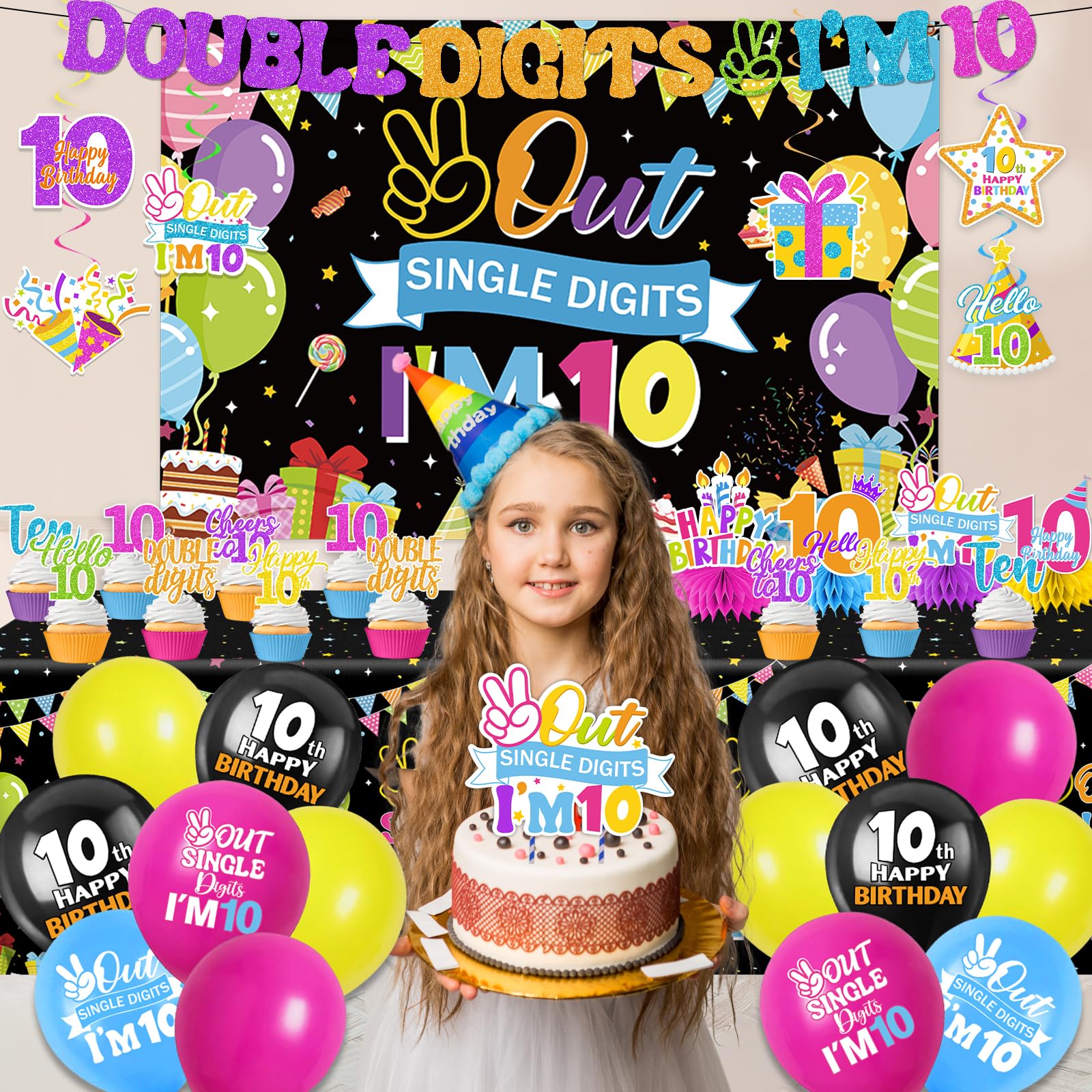 Lenyunge 10th foil balloon adds a festive focal point