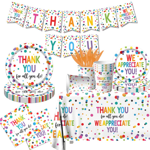 Lenyunge Thank You banner decor for employee appreciation celebrations.
