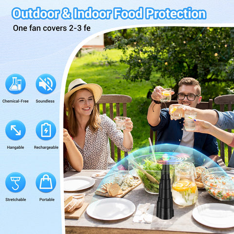 LEOFI USB-rechargeable Fly Fans for quiet outdoor dining