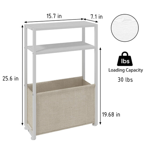 Leomonio slim end table with washable fabric basket for organized living areas