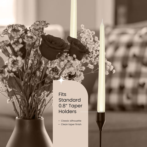 Leor & Lair Ivory Taper Candles for home dining create warm, seasonal mood.