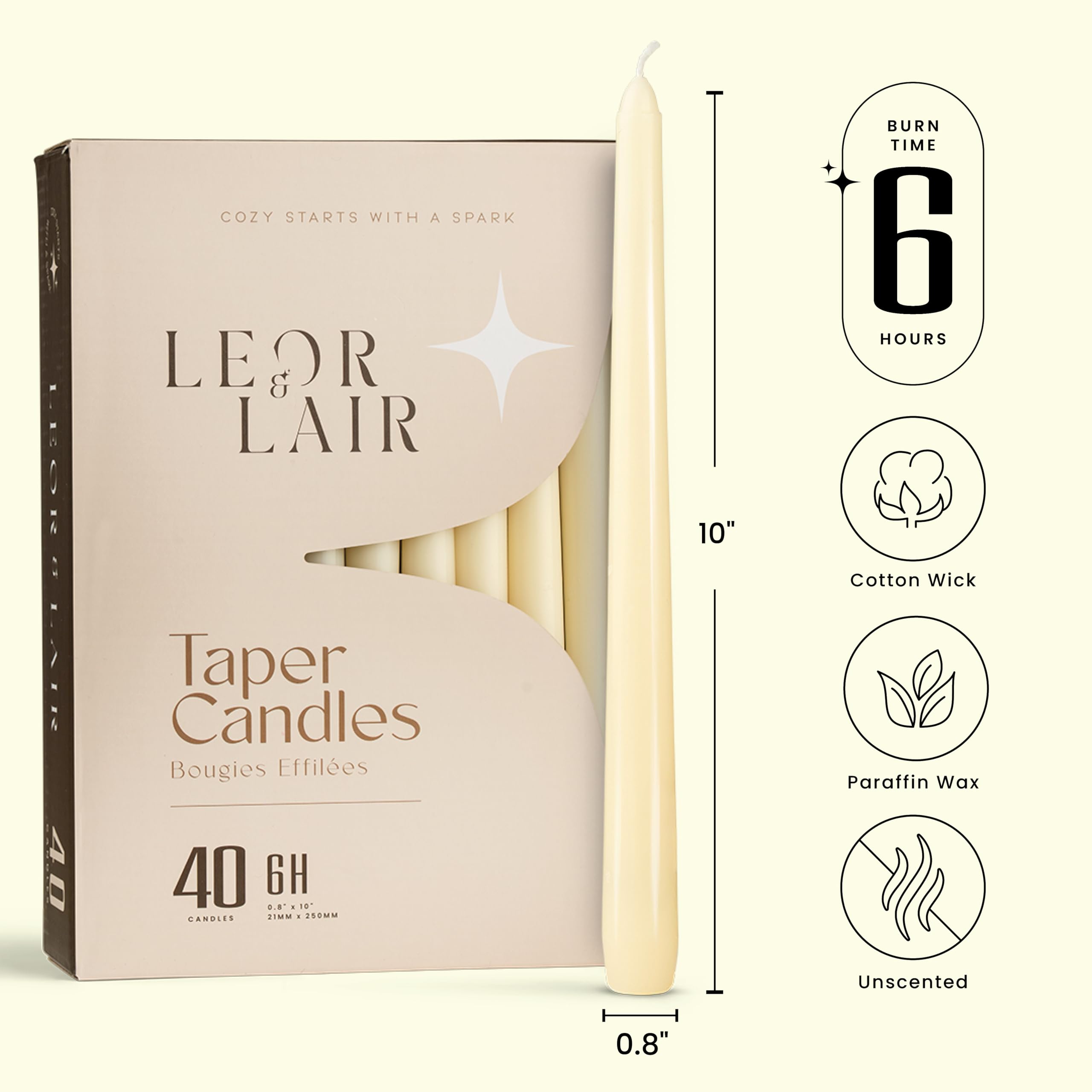 Leor & Lair Ivory Taper Candles at a wedding table create steady, refined ambiance.