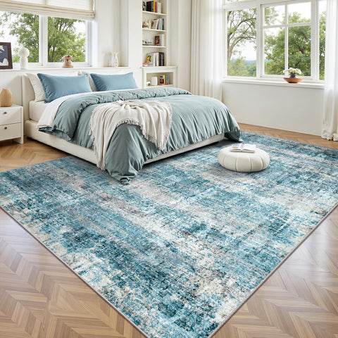 LEPEII non-slip backing keeps the rug securely in place on hardwood.