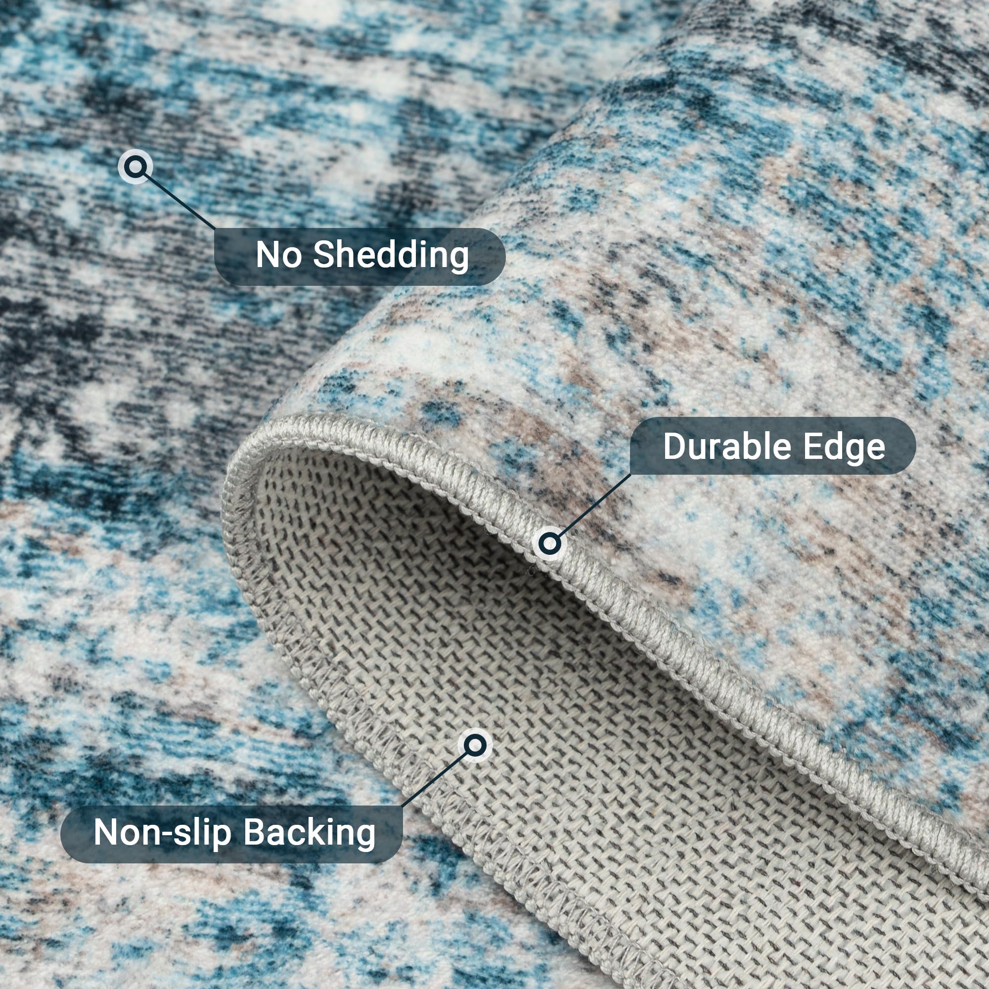 LEPEII durable polyester rug designed for daily use in dining areas.