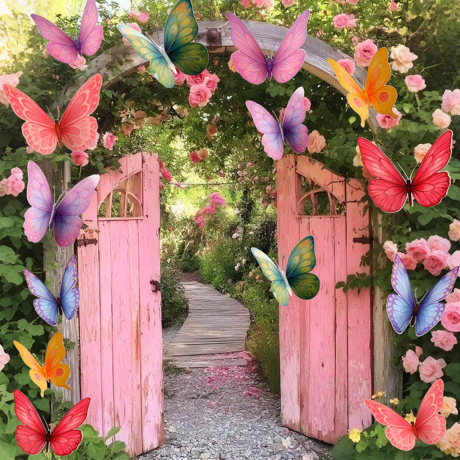 Lerheedi 40 cm large butterfly wall decor creates a dramatic backdrop for events.