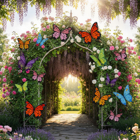 Lerheedi butterfly party background enhances celebrations with natural elegance.