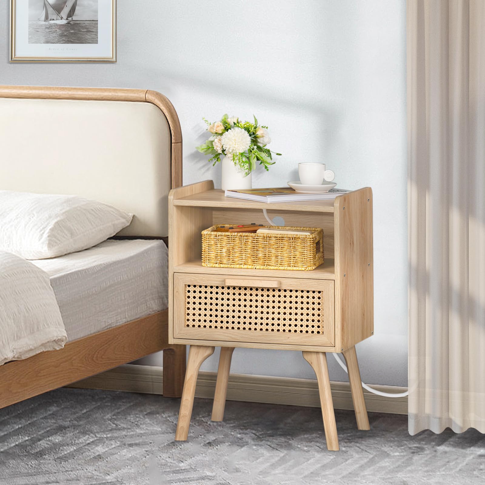 Versatile Lerliuo nightstand for living room, bedroom, or home office