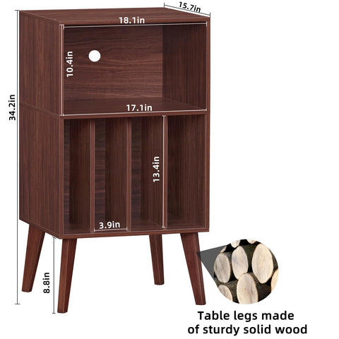 Lerliuo storage design blends vinyl rack with additional shelves for flexibility.