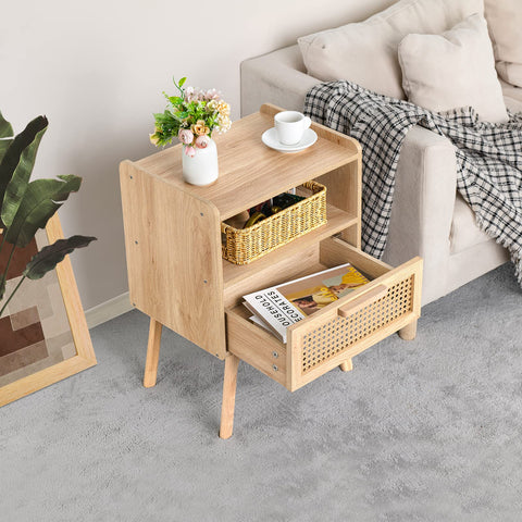 Lerliuo small-space nightstand fits dorms or apartments.