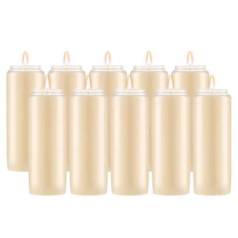 Lerner 9-day memorial candle in a clear jar, smokeless and long-burning for vigils
