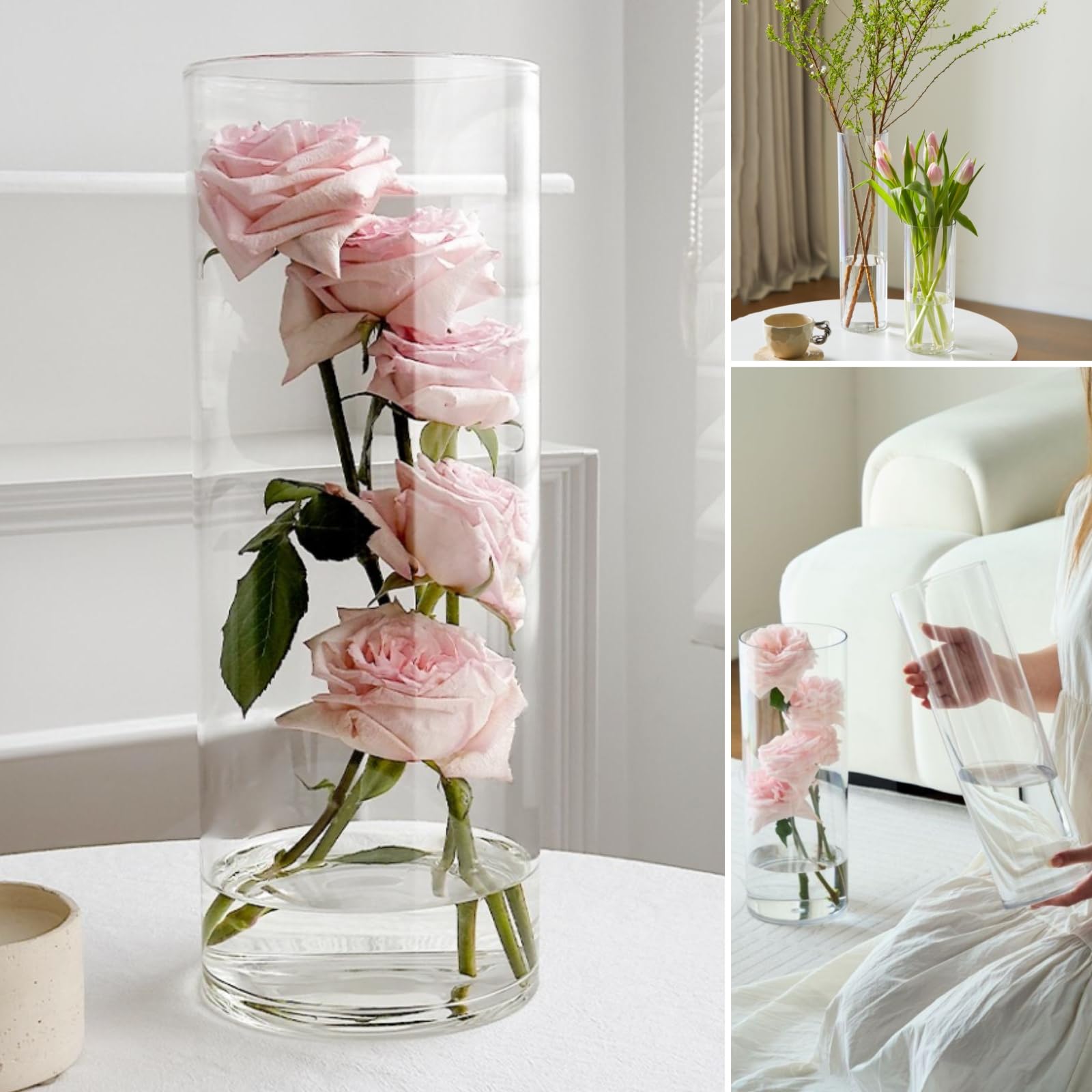 Lesediy centerpiece medium vase with adjustable height for elegant bouquets.