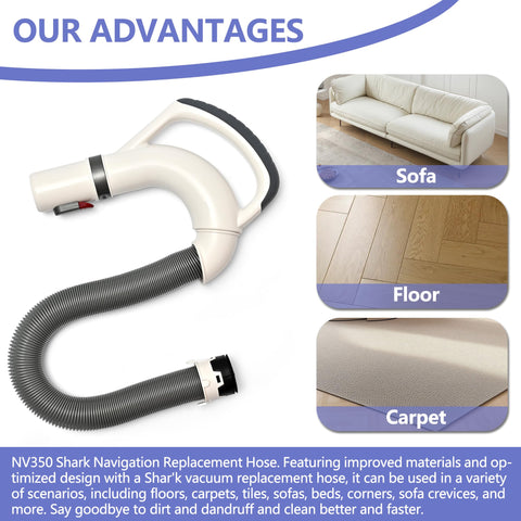 Ergonomic LesinaVac hose handle designed for comfortable cleaning