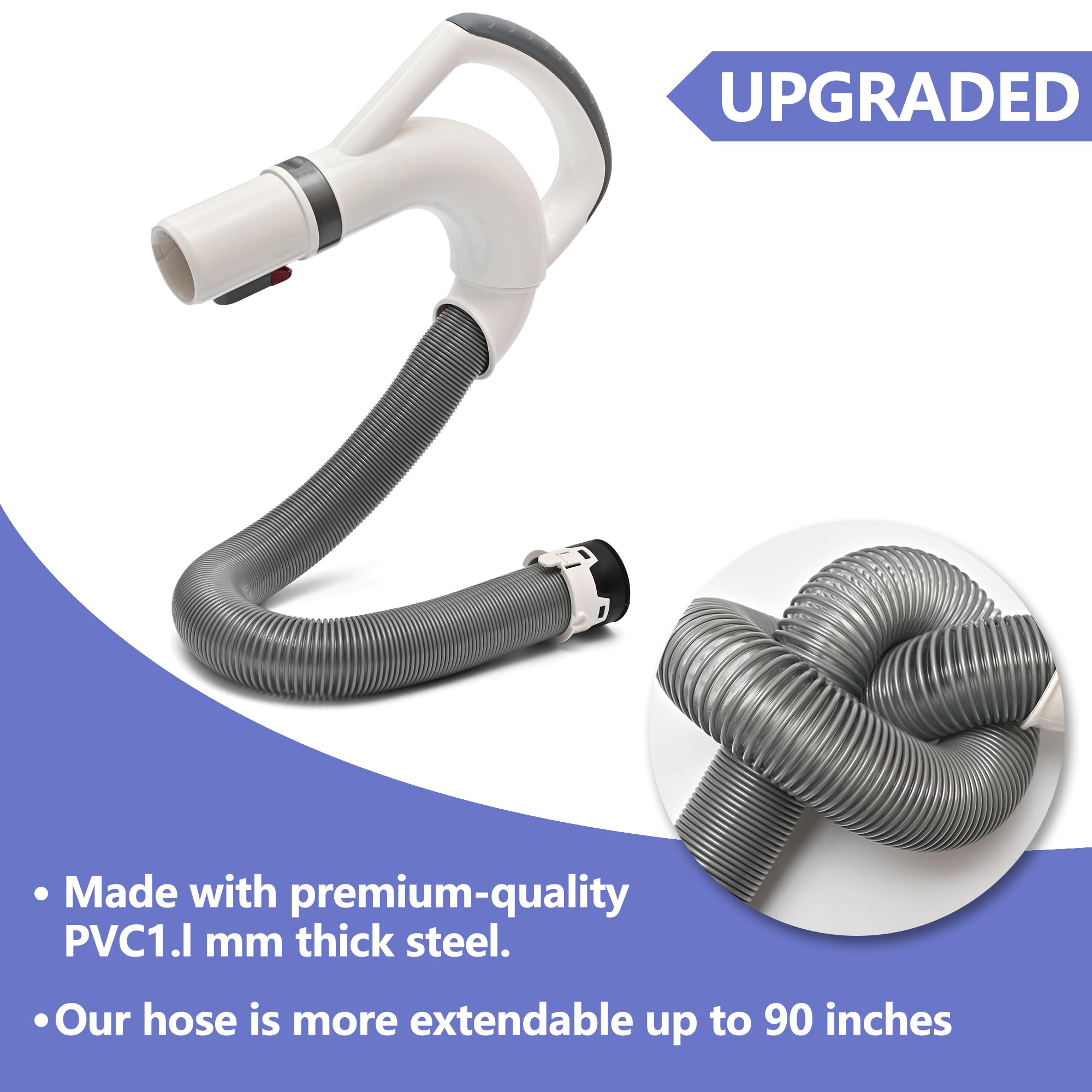 LesinaVac hose featuring molded strain relief at the handle connection