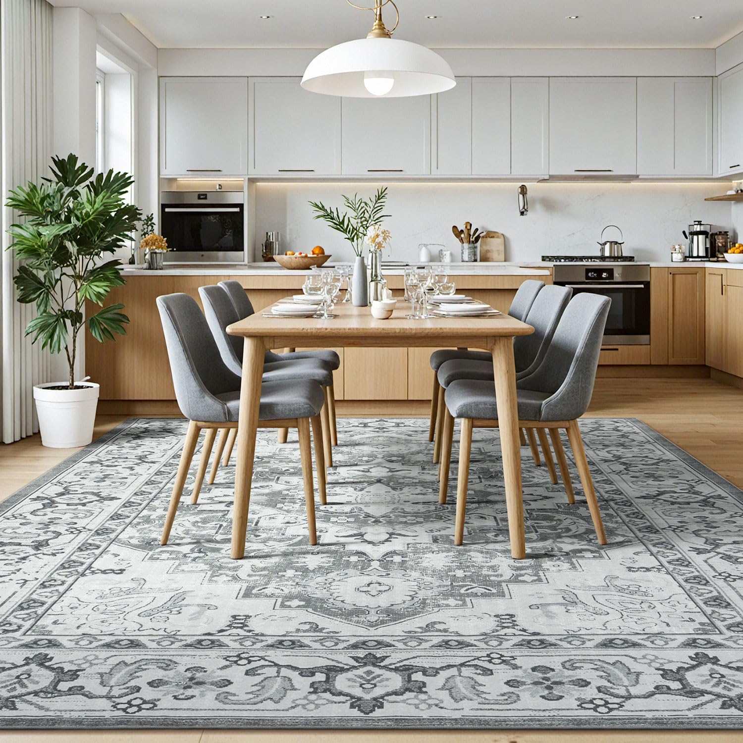 Lessymo soft faux wool texture creates plush comfort underfoot.