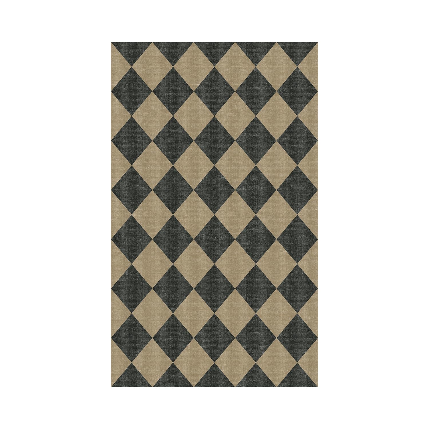 Lessymo checkered rug reinforced stitching resists curling and fraying during daily use.