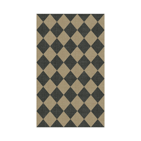 Lessymo checkered rug reinforced stitching resists curling and fraying during daily use.