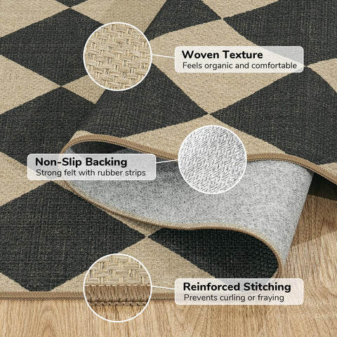Lessymo rug is machine-washable for quick cleanup.