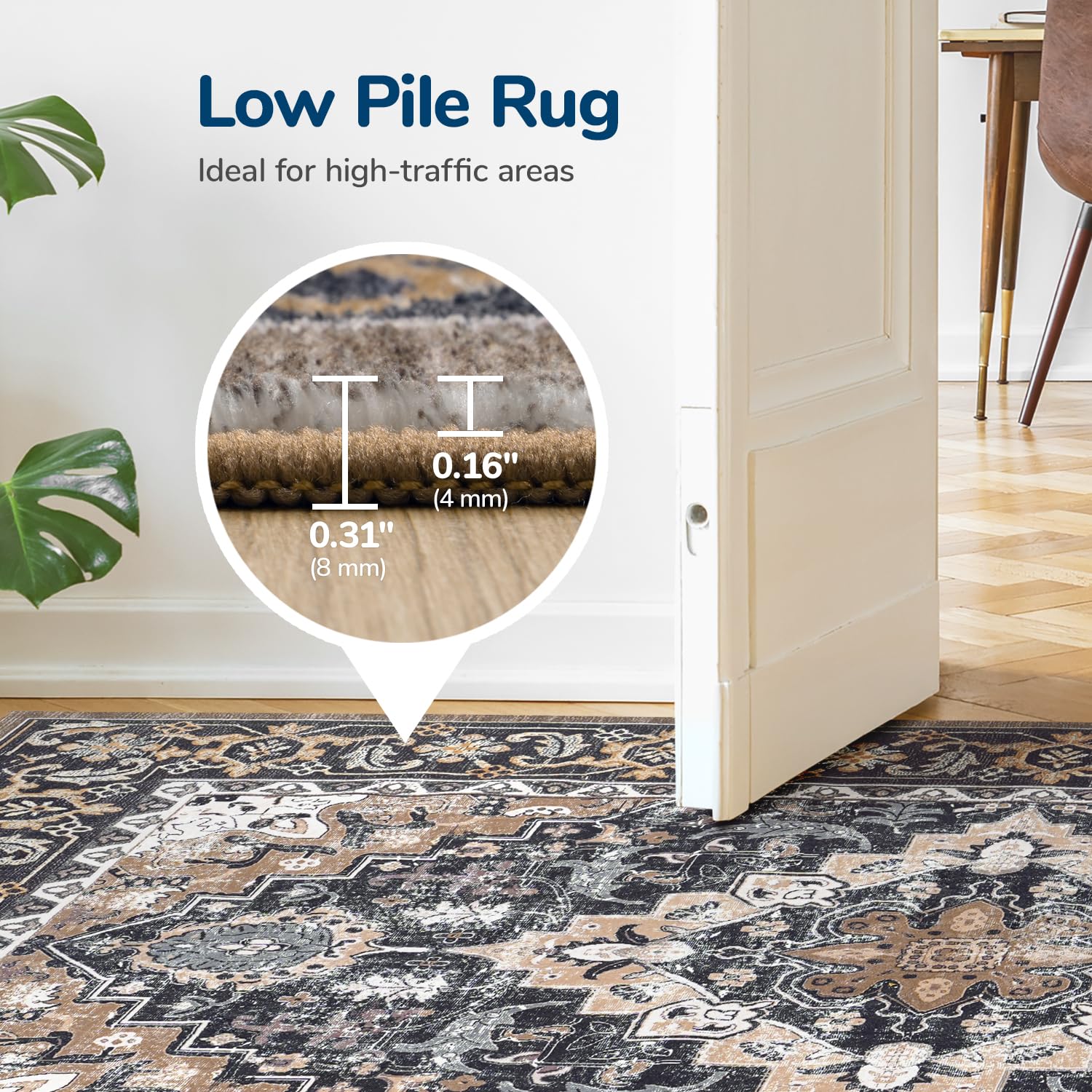 Lessymo machine-washable rug enables easy deep cleaning after spills.