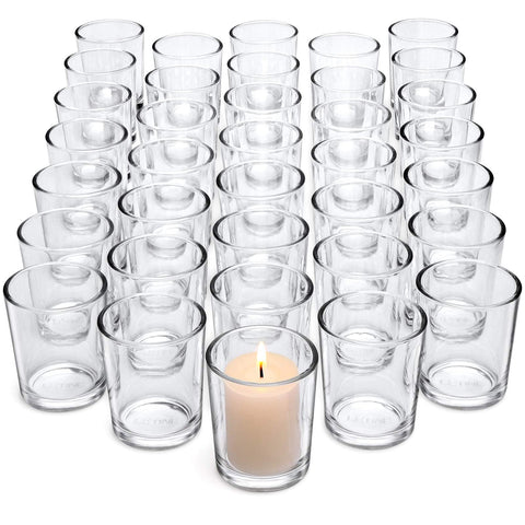 Letine 72-pack votive holders in clear glass for elegant wedding centerpieces.