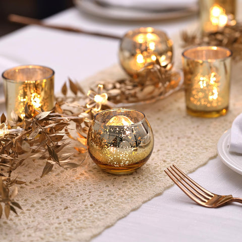 LETINE mercury glass tea light holder complements spring and summer decor