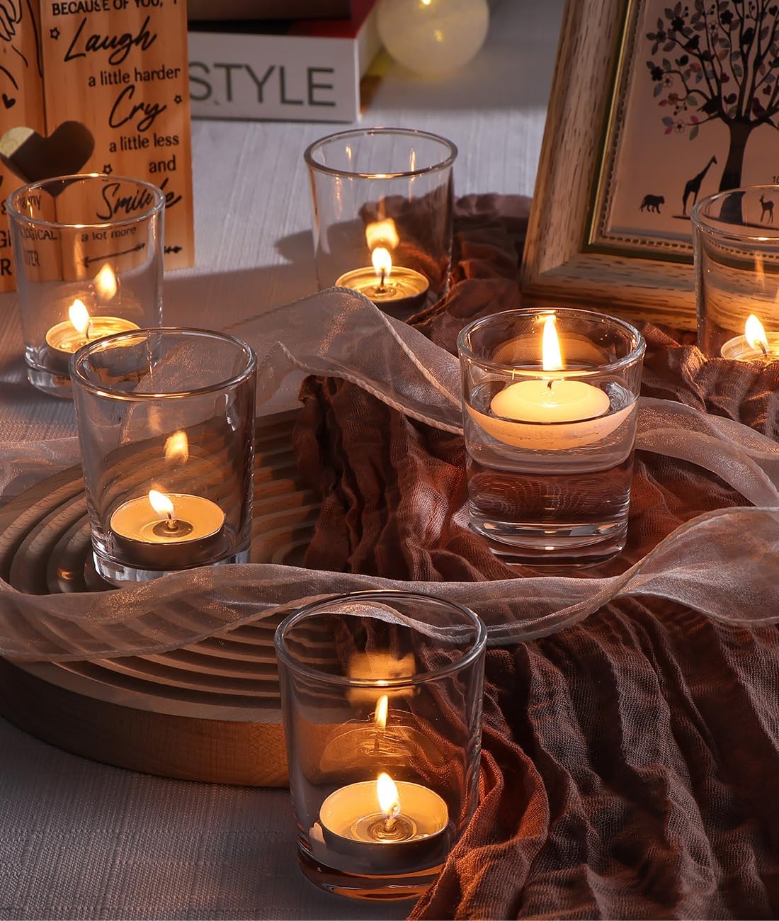 Letine votive holders securely packed in thick carton packaging.