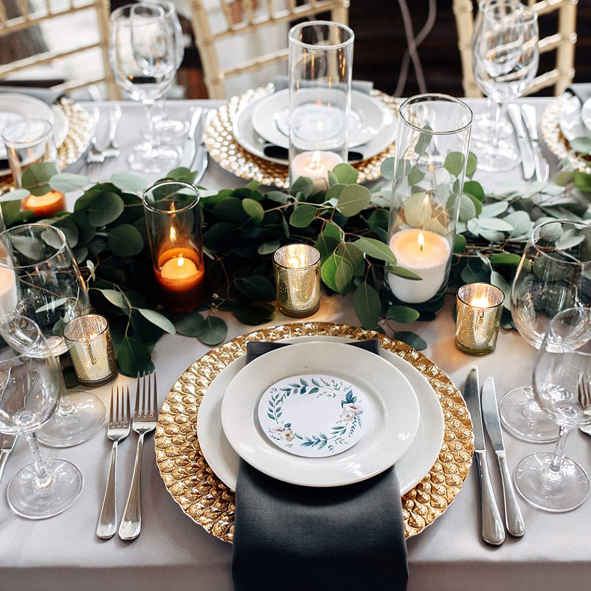 LETINE speckled mercury glass votive for centerpieces and ambient lighting