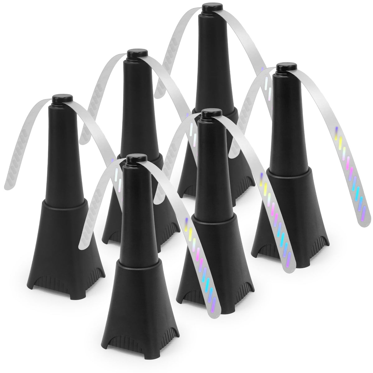 LETKEYS six-pack table fans powered by AA batteries for portable cooling at gatherings
