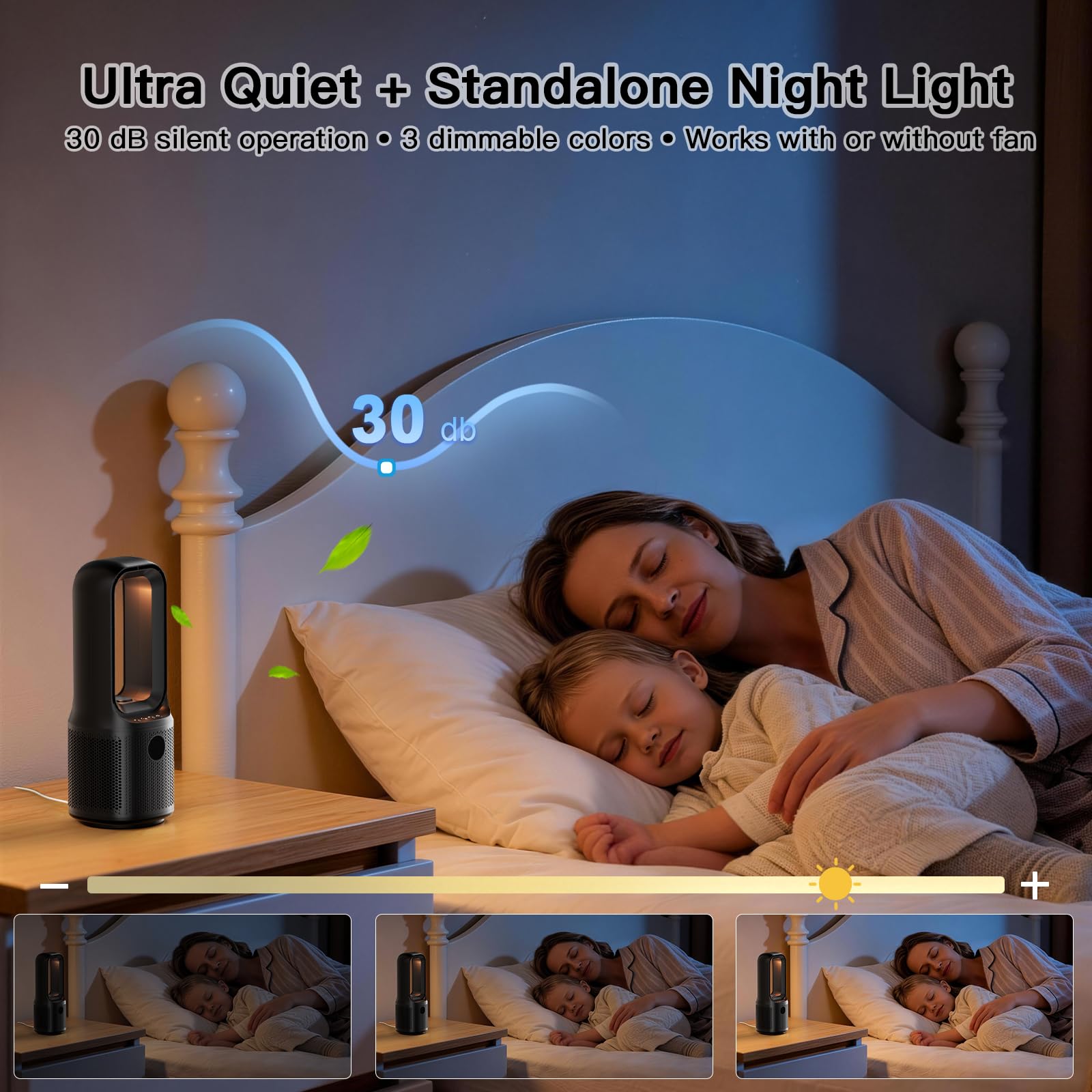 Let'me bladeless desk fan includes a 9-hour timer for scheduled cooling.