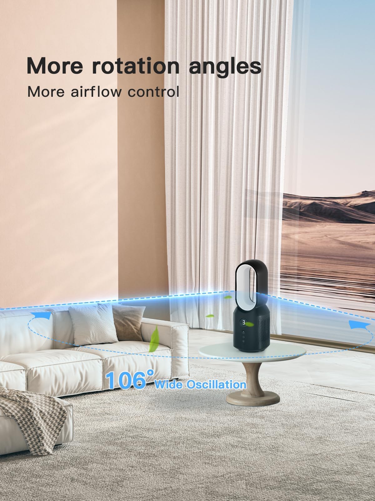 let'me bladeless desk fan smooth airflow for calm spaces
