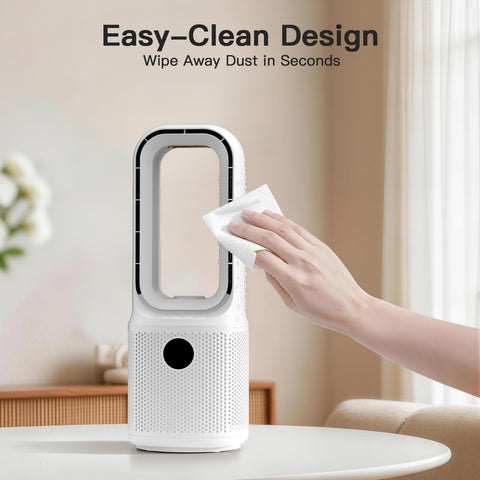 Let'me bladeless desk fan connected to wired power adapter for reliable use