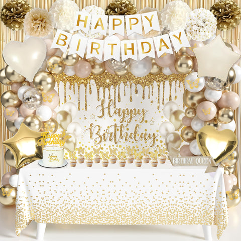 Letsroar gold birthday arch creates a glamorous photo backdrop