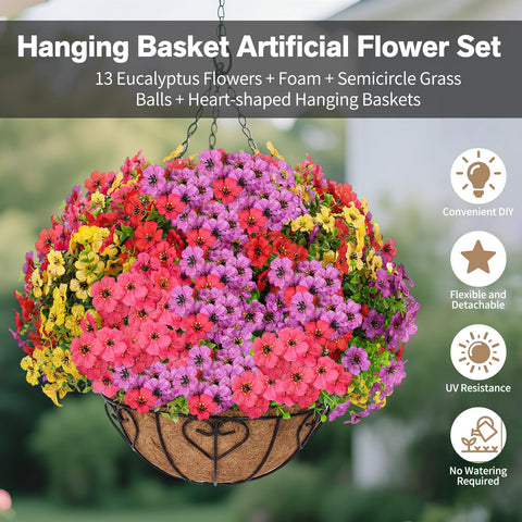 LetuoClips 13 faux silk flowers provide full, lush porch décor.
