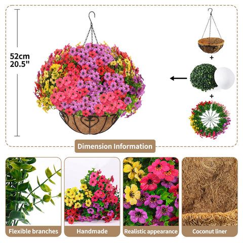 LetuoClips basket with flowers outdoor highlights long-lasting curb appeal.