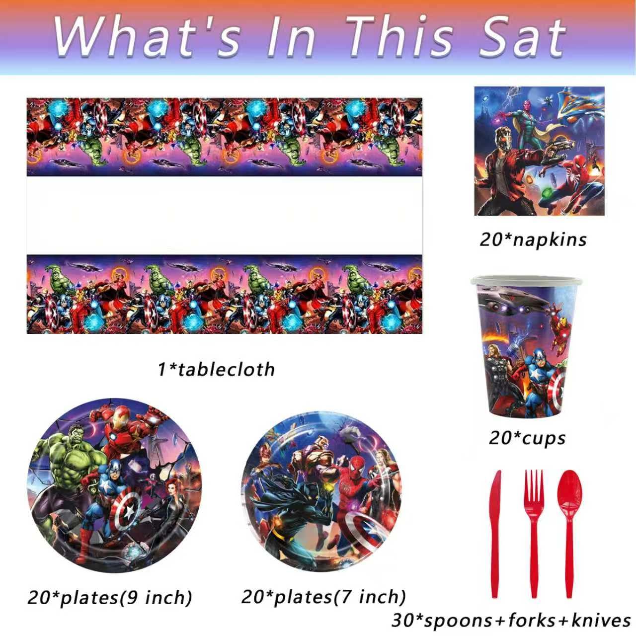 Leuaxmy Avengers napkins add bright color and quick cleanup