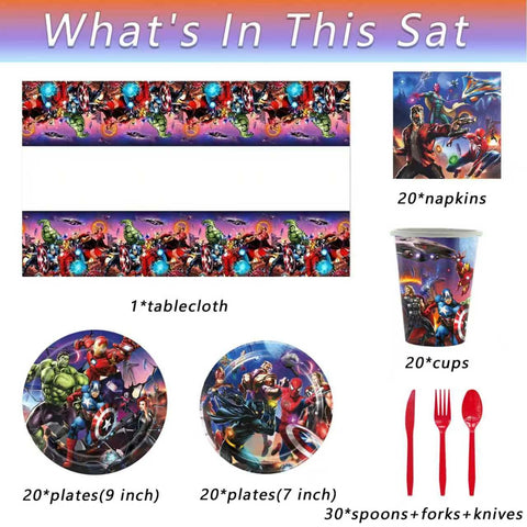 Leuaxmy Avengers napkins add bright color and quick cleanup