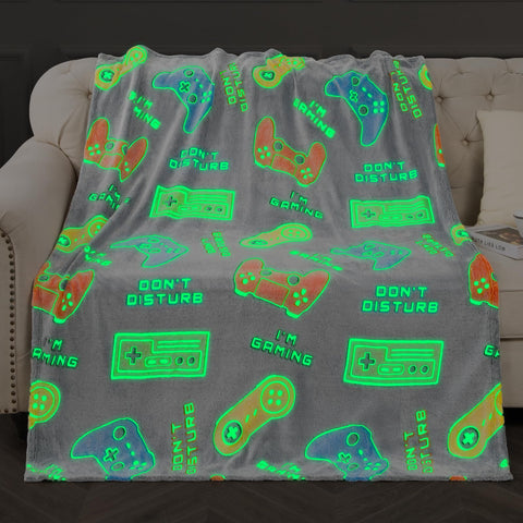 Levens glow gaming blanket 50x60 glows in the dark for immersive playtime.