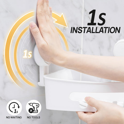 LEVERLOC corner caddy hollow design promotes quick air dry after use.