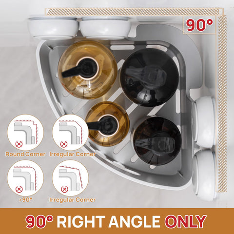 Two-pack LEVERLOC caddies installed in a shower niche for easy access