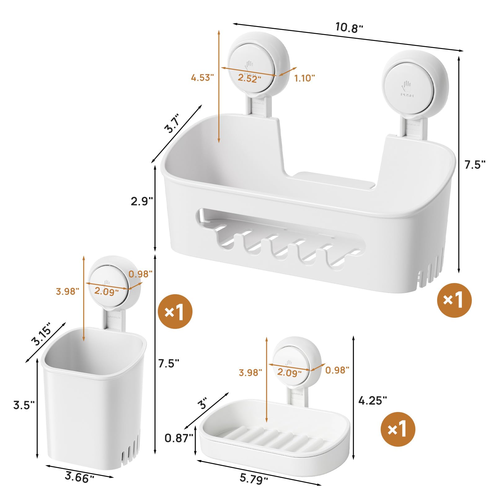 LEVERLOC durable waterproof shower caddy withstands humidity.