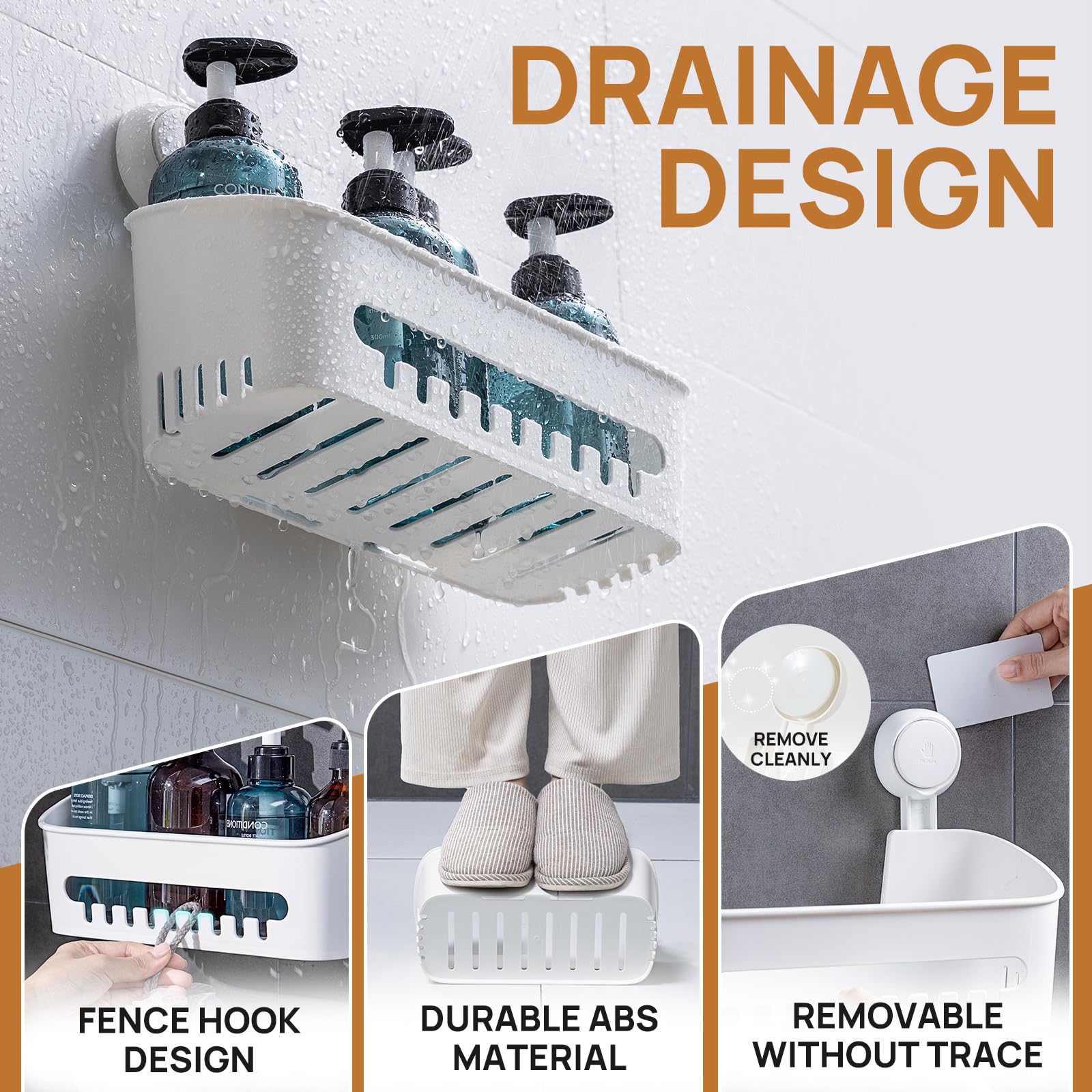 LEVERLOC drainage design promotes quick air drying on tile surfaces.