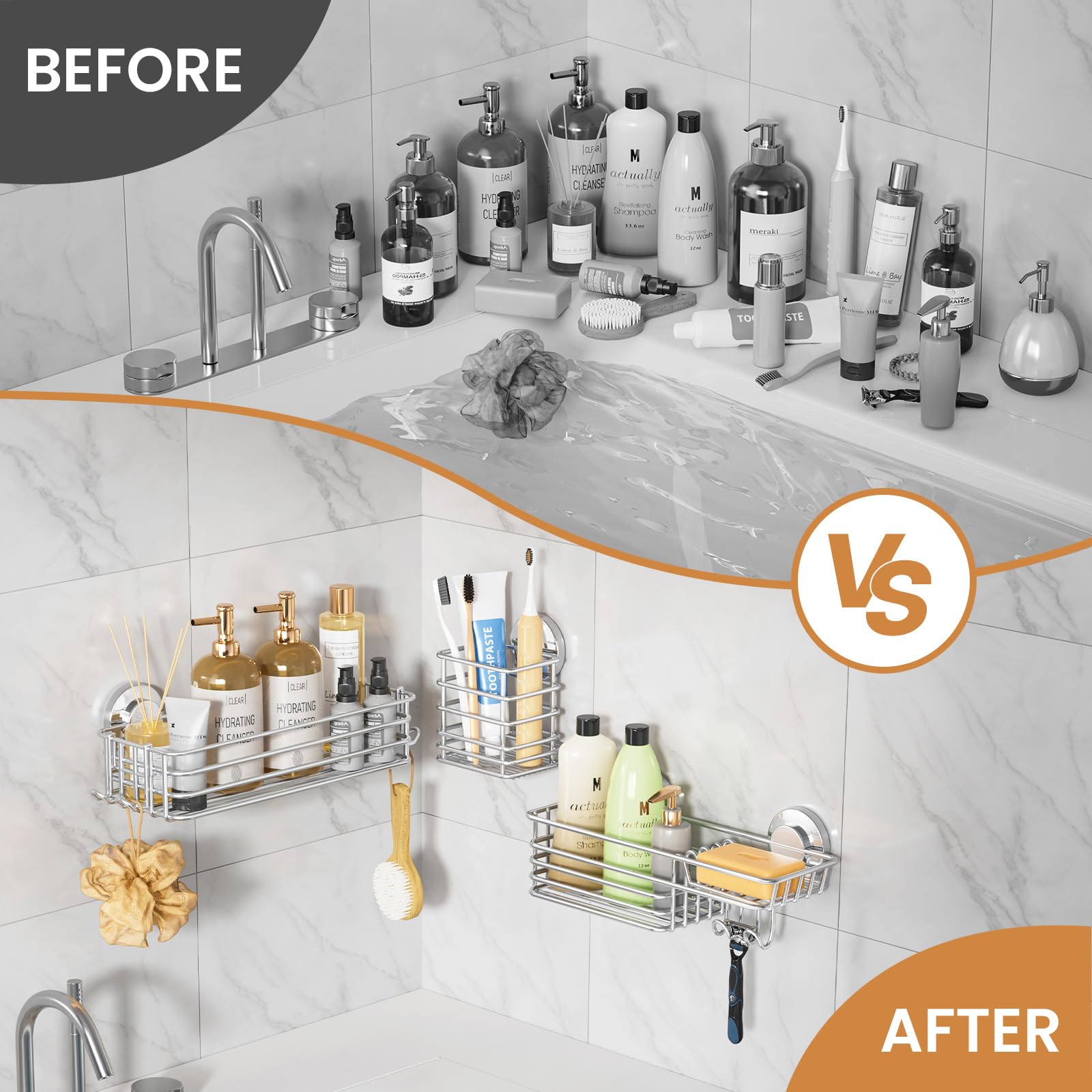 LEVERLOC two hooks for towels and razors