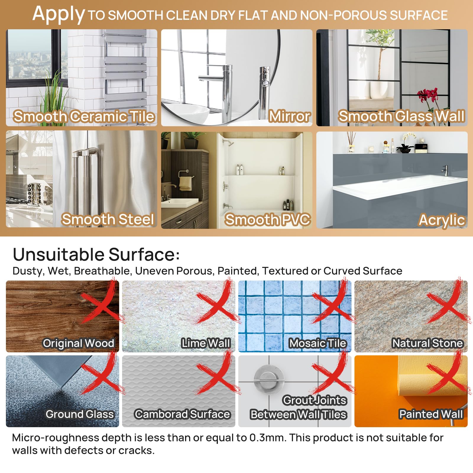 LEVERLOC removable without marks on smooth surfaces