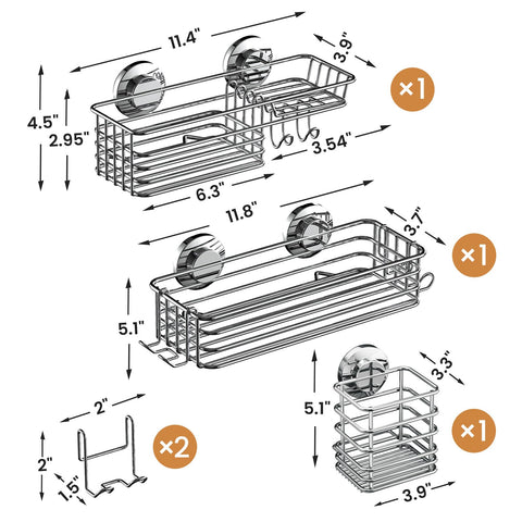 LEVERLOC suction cup removable caddy for quick repositioning