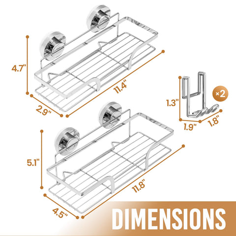 No-drill installation on smooth surfaces like ceramic tile.