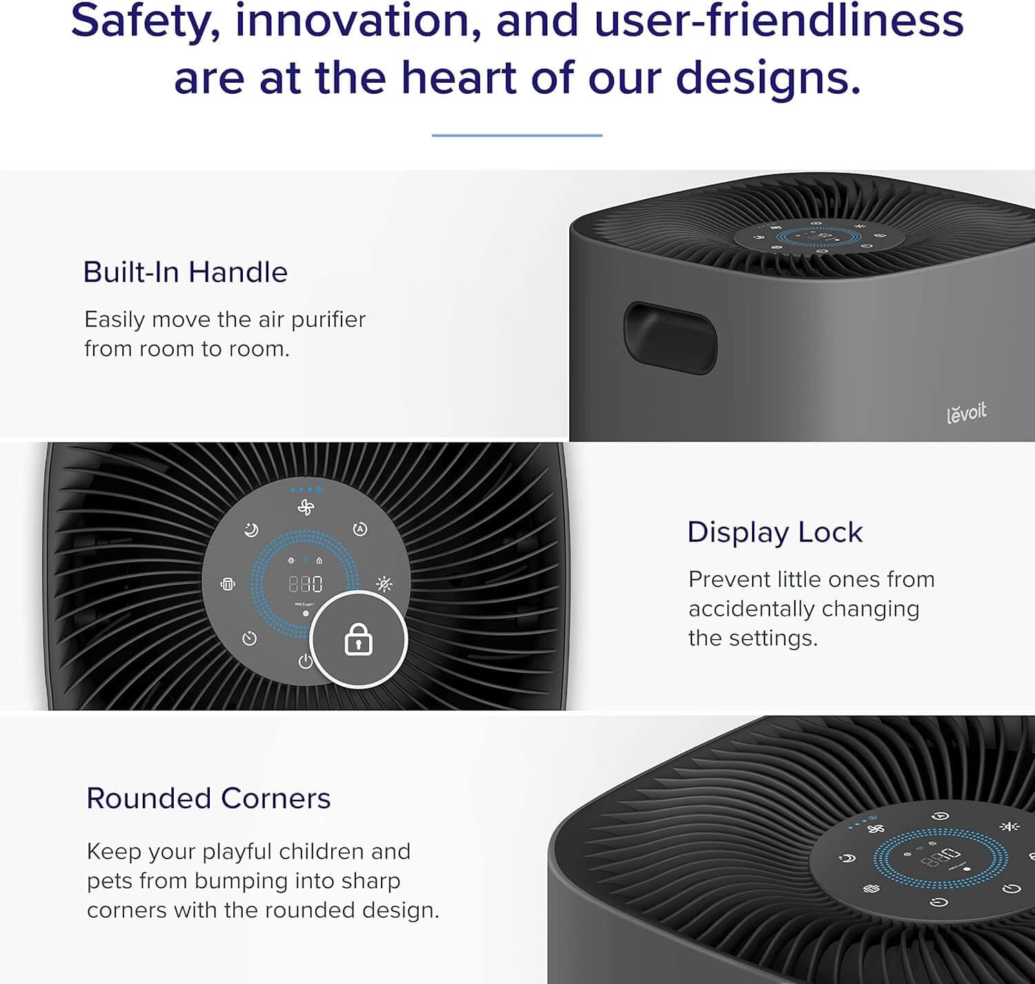 Levoit Core 600S-P air purification flow in a room setting
